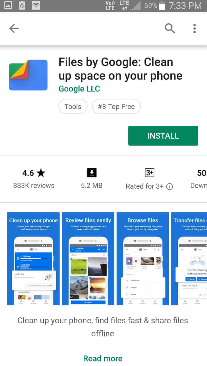 Make free space ft. Files By Google