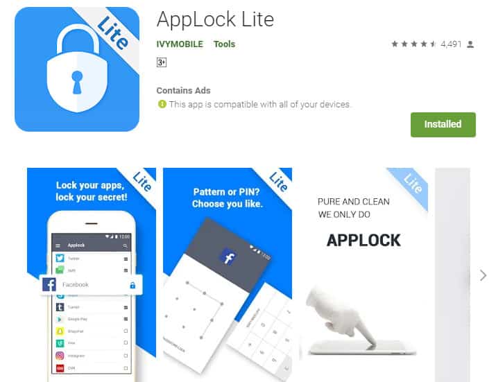 Best Lightweight Android Apps - AppLock Lite