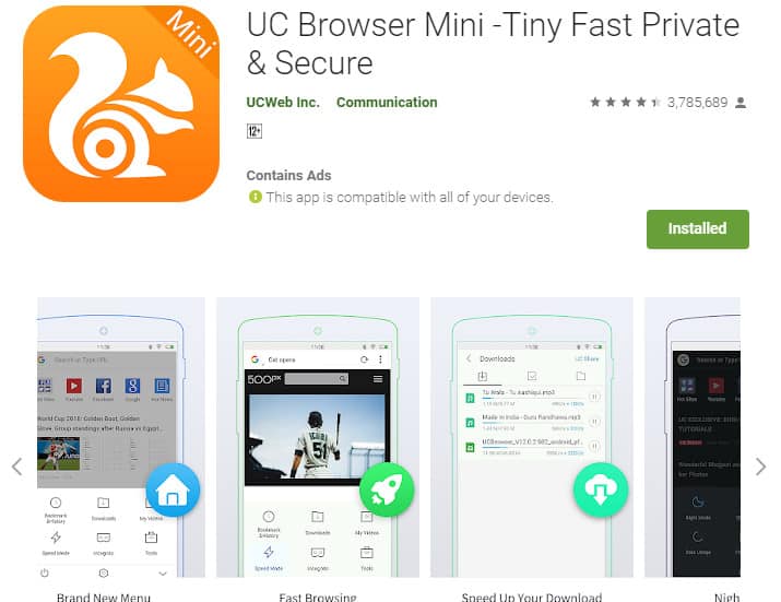 Best Lightweight Android Apps - UC min