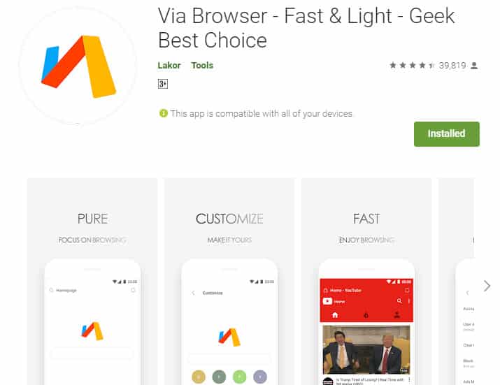 Best Lightweight Android Apps - Via Browser