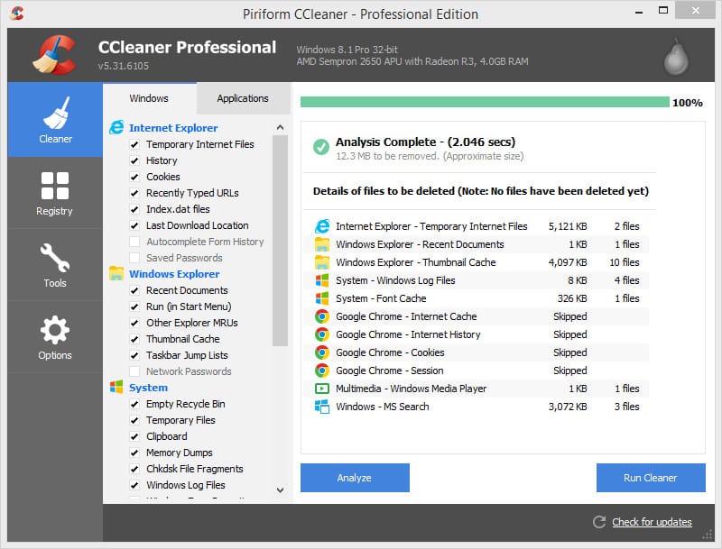 Disable Browser Plugin or Extension with CCleaner