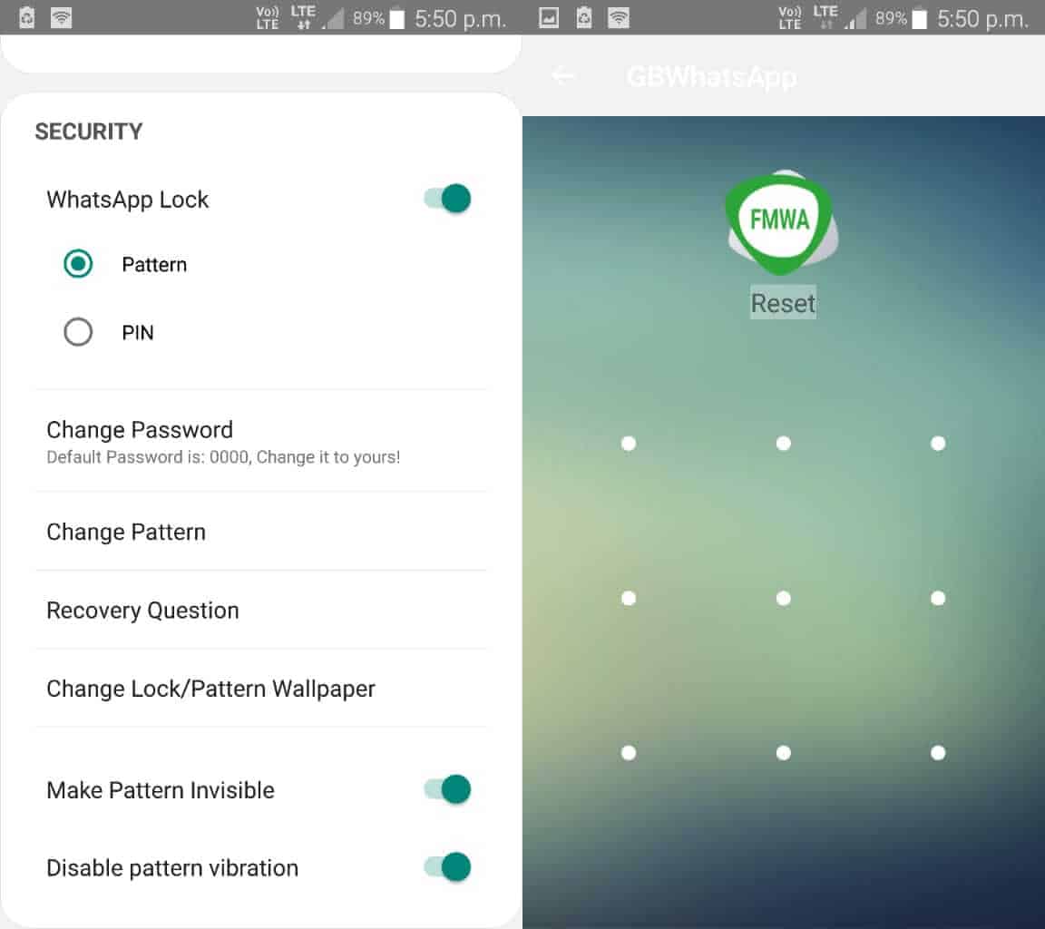 FMWhatsApp Security Feature