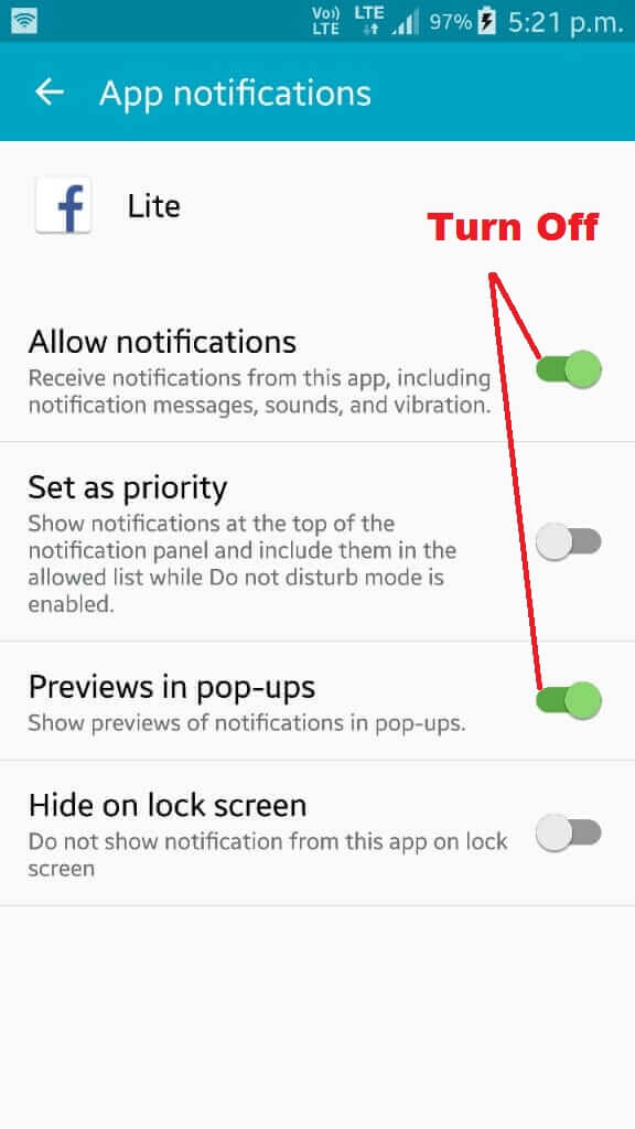Disable App Notifications